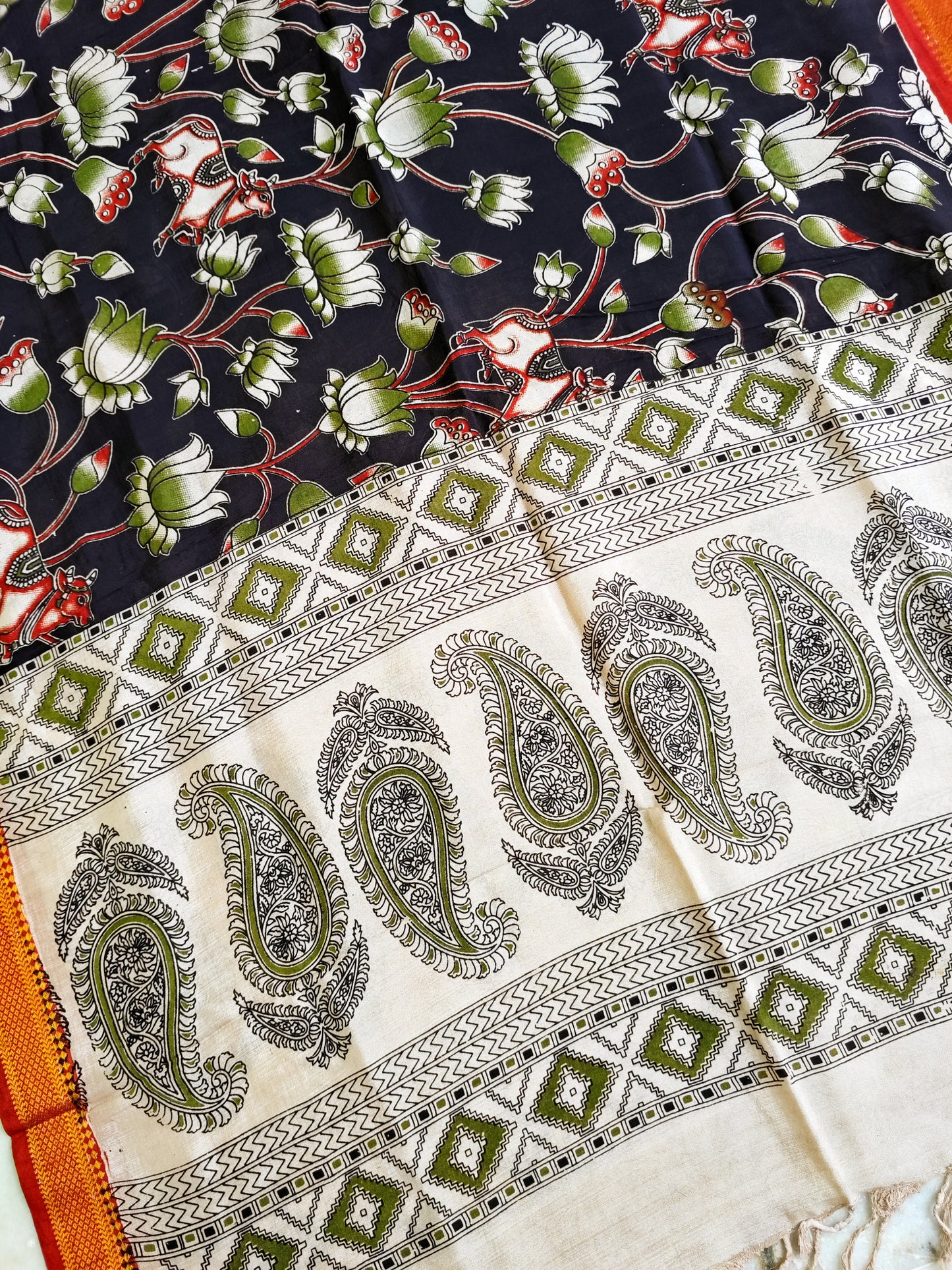 Kalamkari silk Dupatta