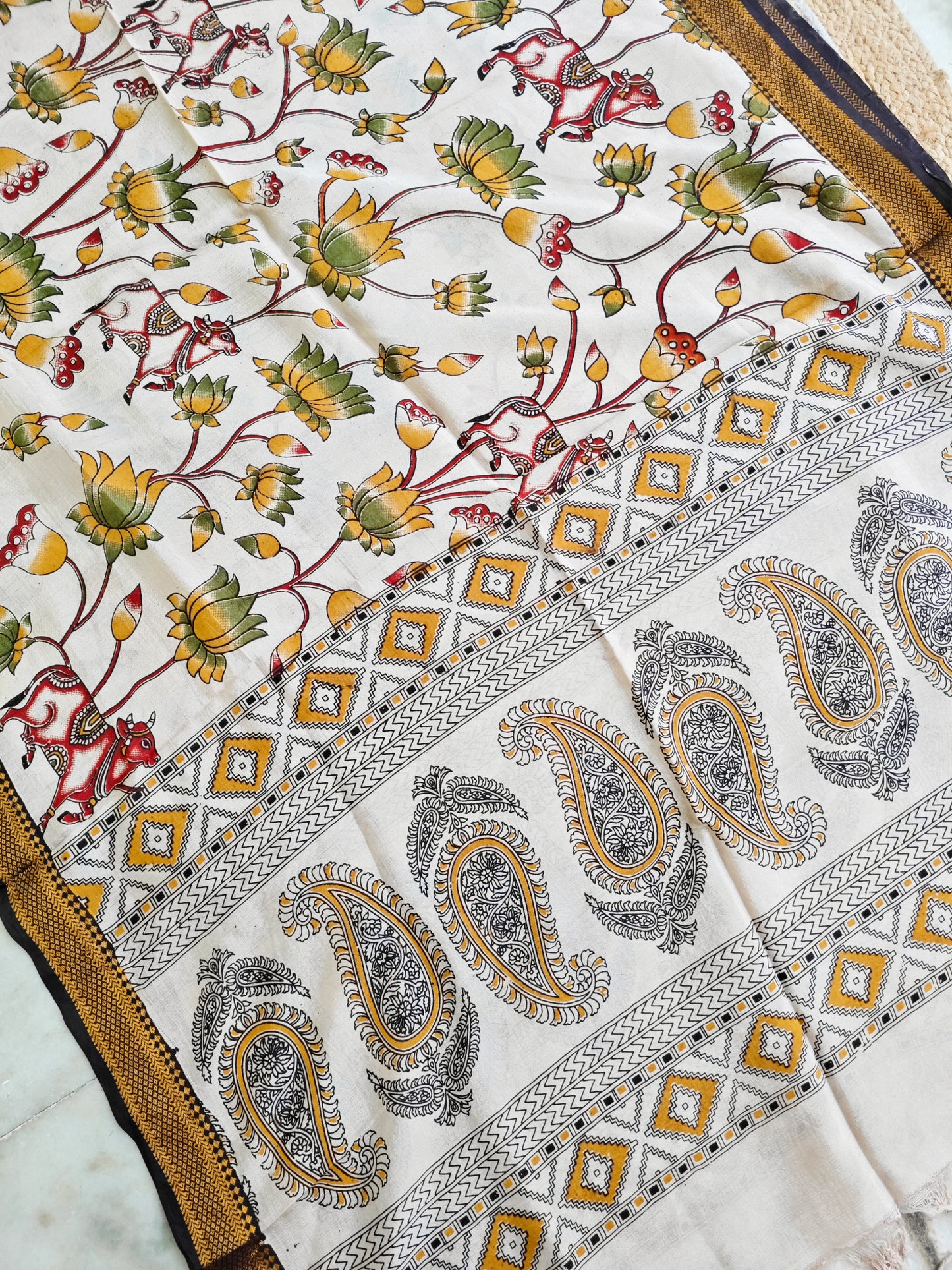 Kalamkari Silk Dupatta