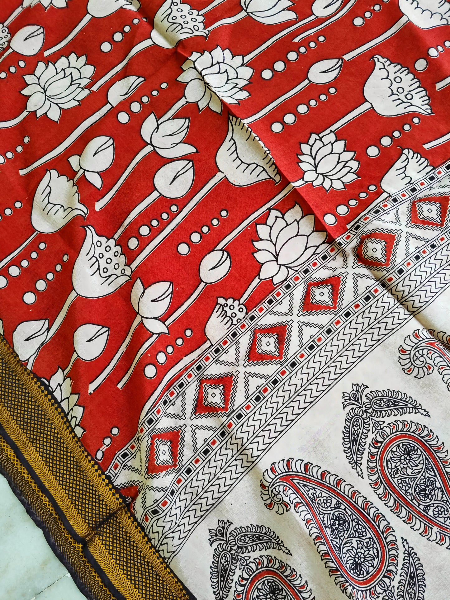 Kalamkari Silk Dupatta