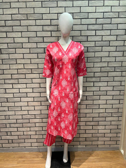 Cotton kurta pant set