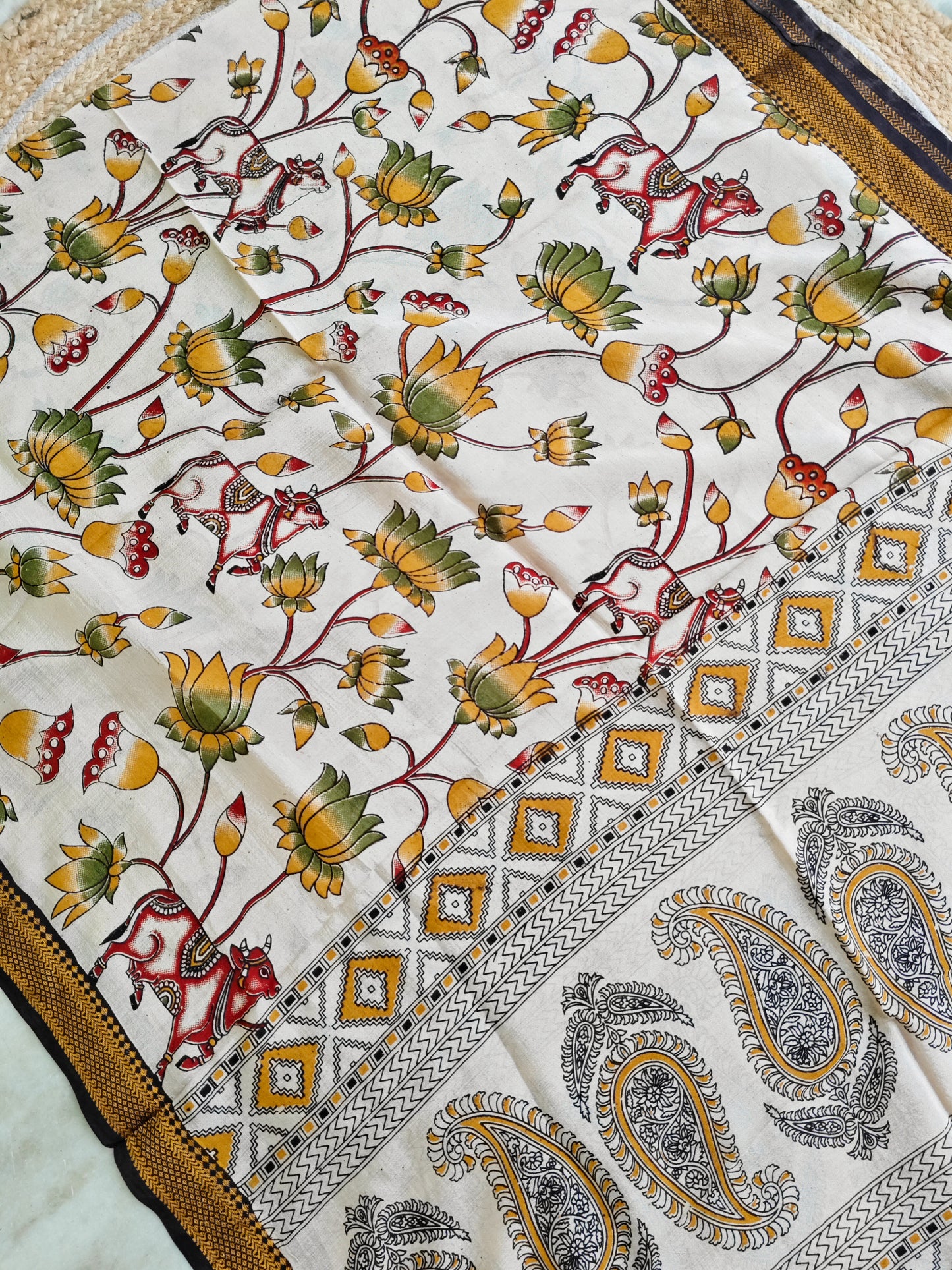 Kalamkari Silk Dupatta