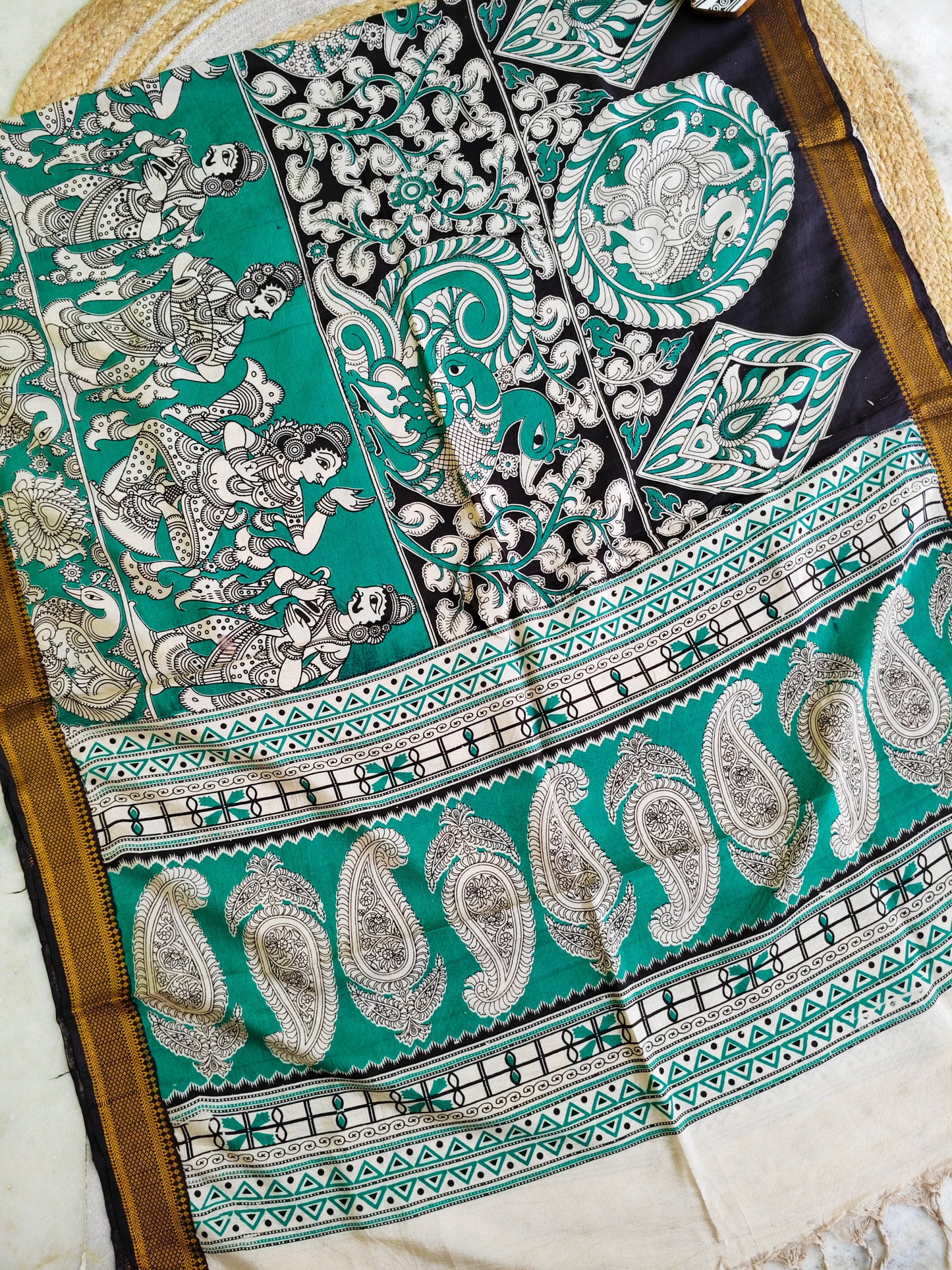 Kalamkari Silk Dupatta
