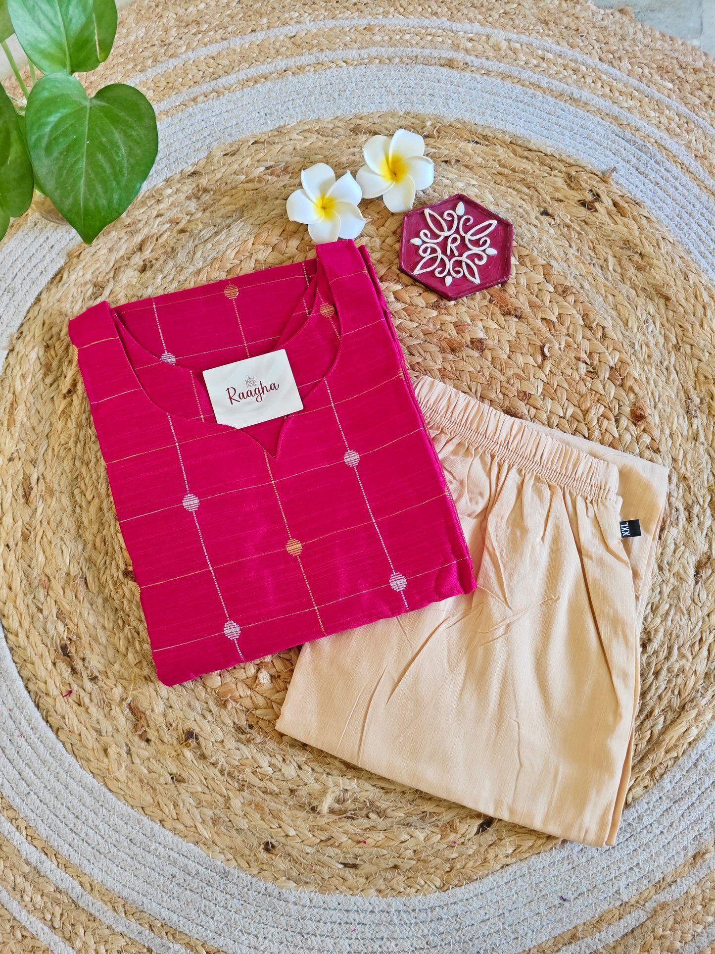 Rawsilk Kurti Pant Set