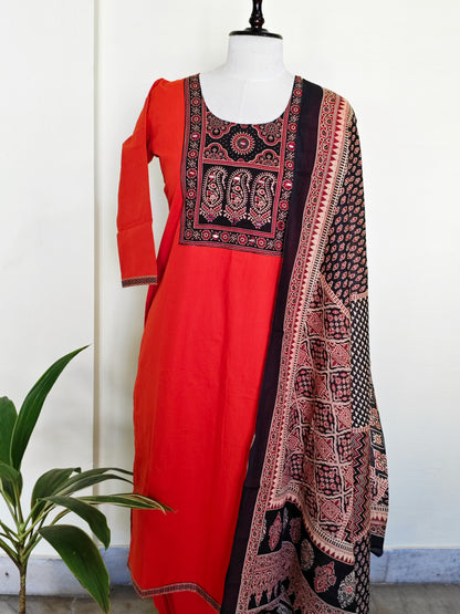 Ajrakh Cotton Salwar set