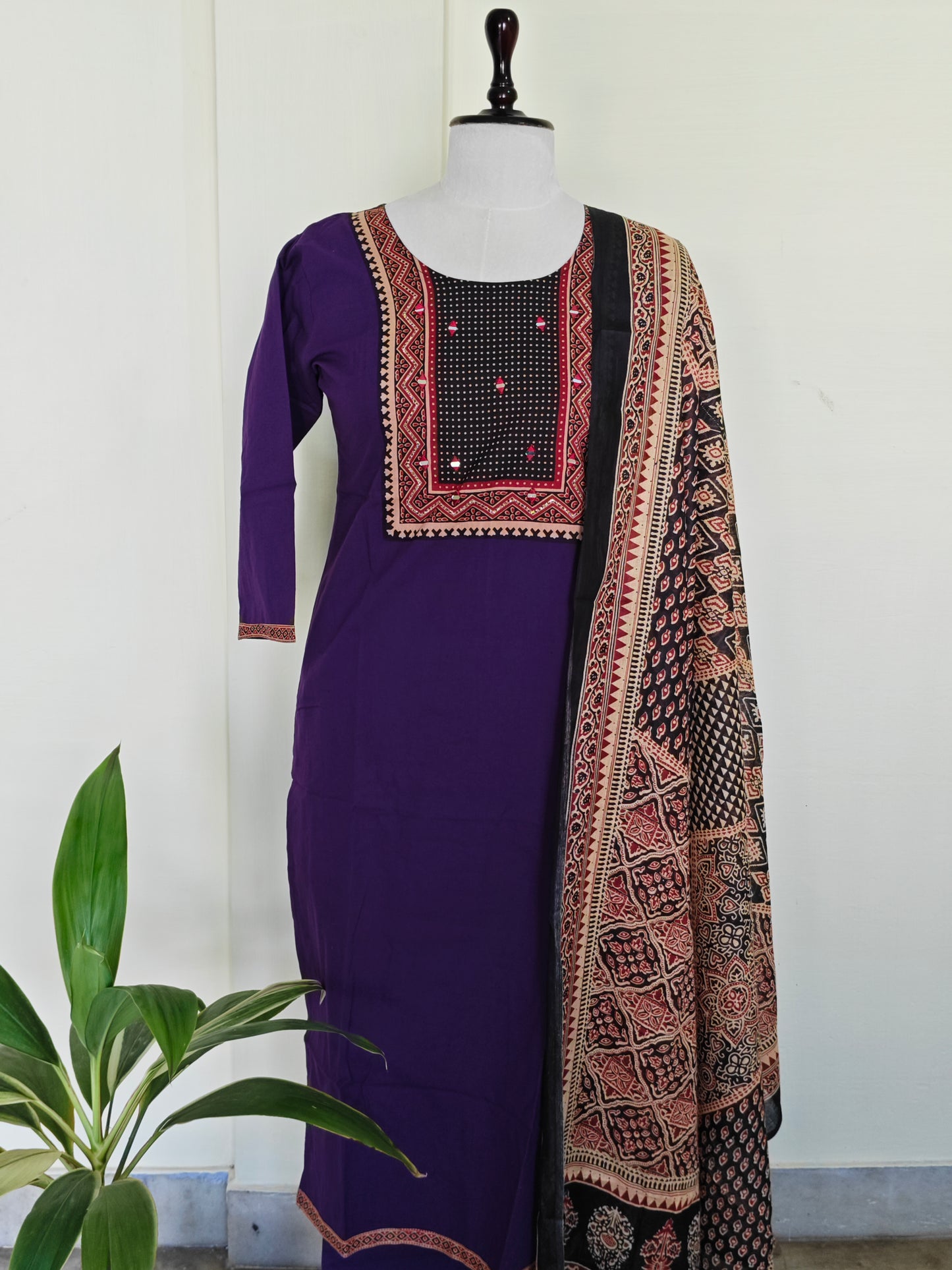 Ajrakh Cotton Salwar Set