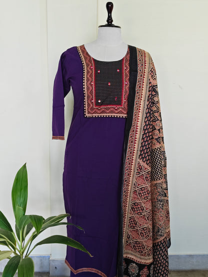 Ajrakh Cotton Salwar Set