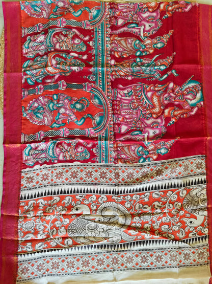 Kalamkari Silk Dupatta