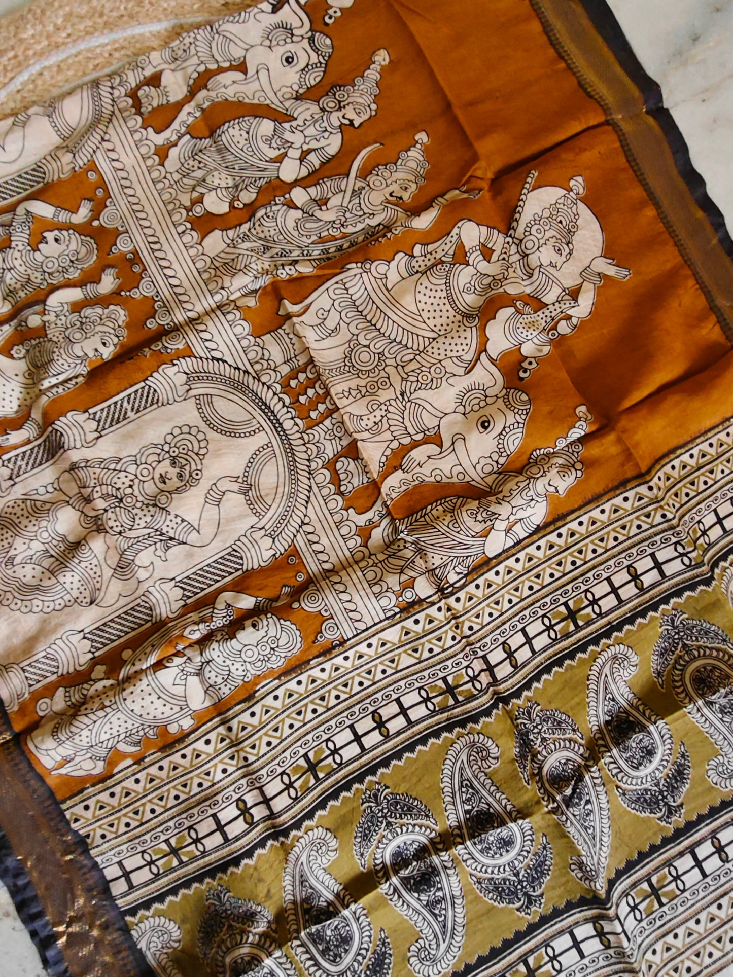 Kalamkari Silk Dupatta