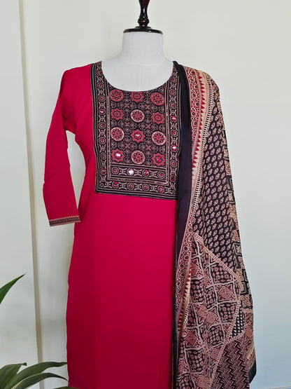 Ajrakh Cotton Salwar Set