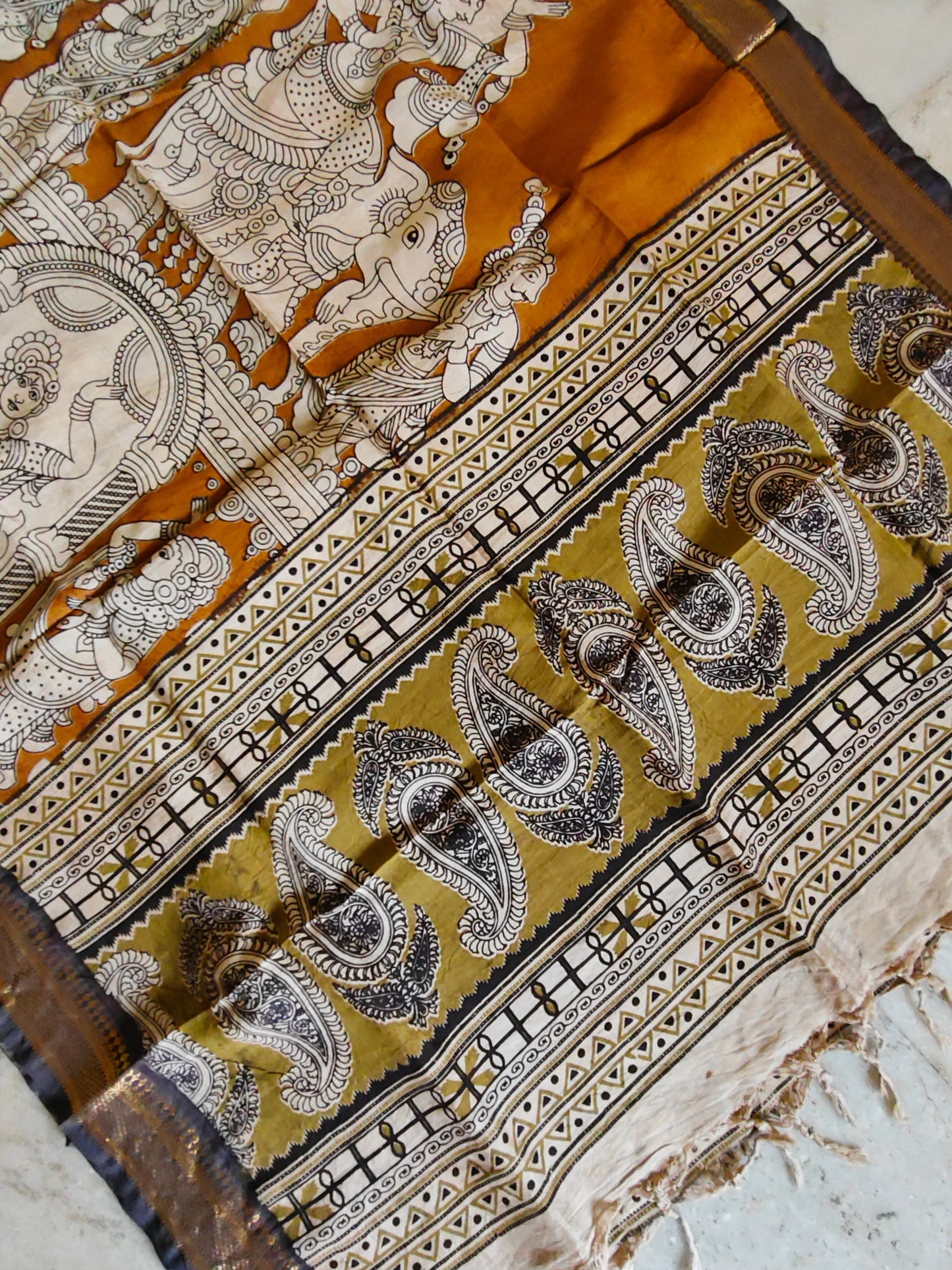 Kalamkari Silk Dupatta
