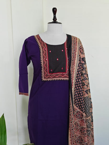 Ajrakh Cotton Salwar Set