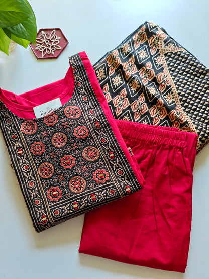 Ajrakh Cotton Salwar Set