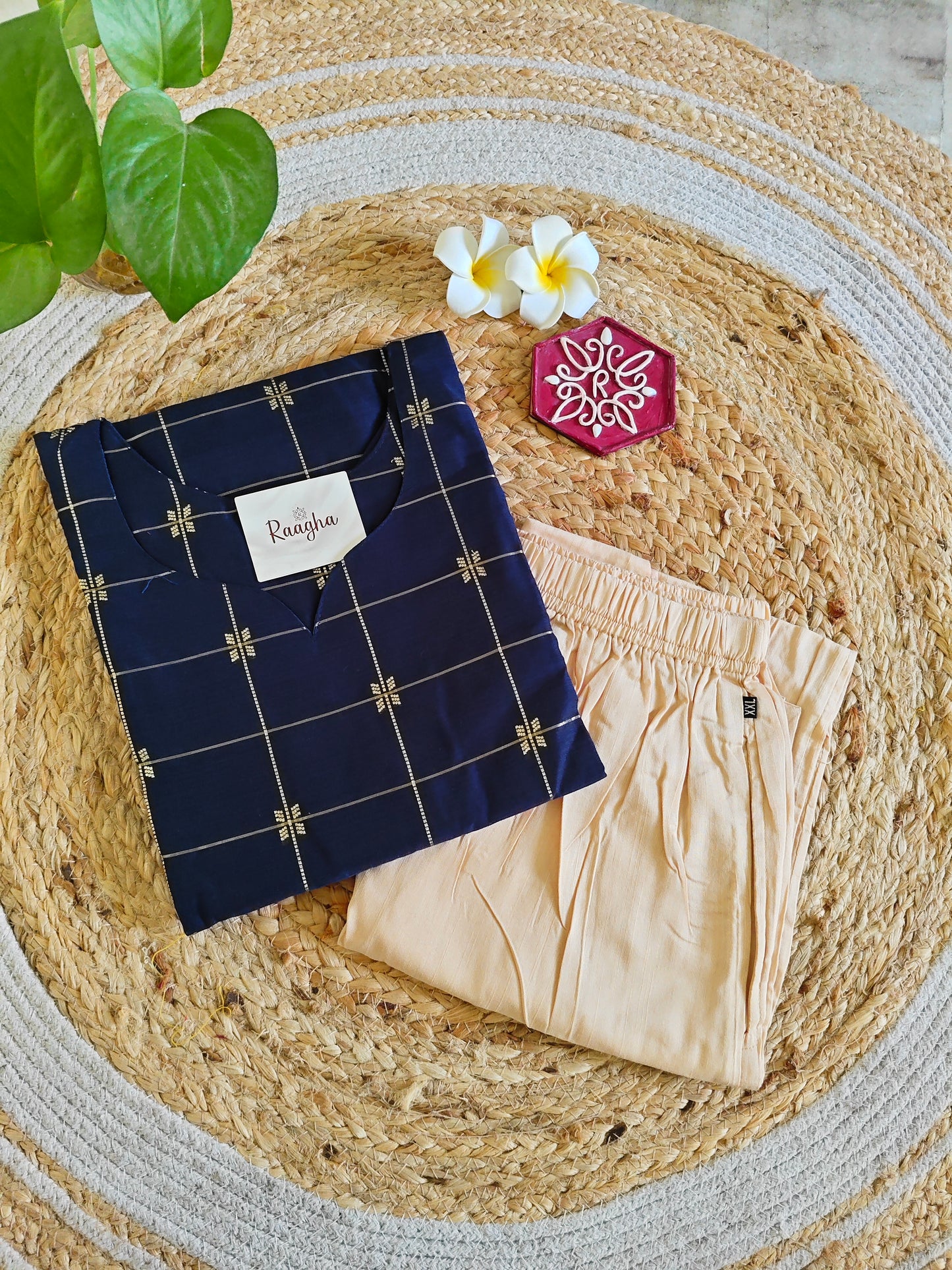 Rawsilk kurti Pant Set