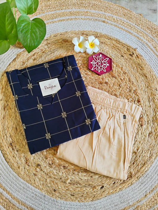 Rawsilk kurti Pant Set
